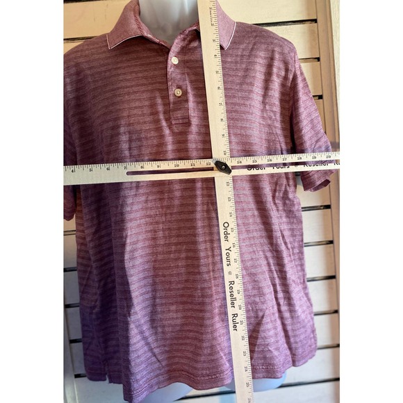 Jos A Bank men’s traveler polo shirt large red shirt stripes short sleeve golf - Picture 5 of 6
